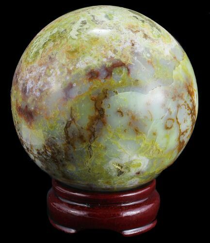 Polished Green Opal Sphere - Madagascar #55085